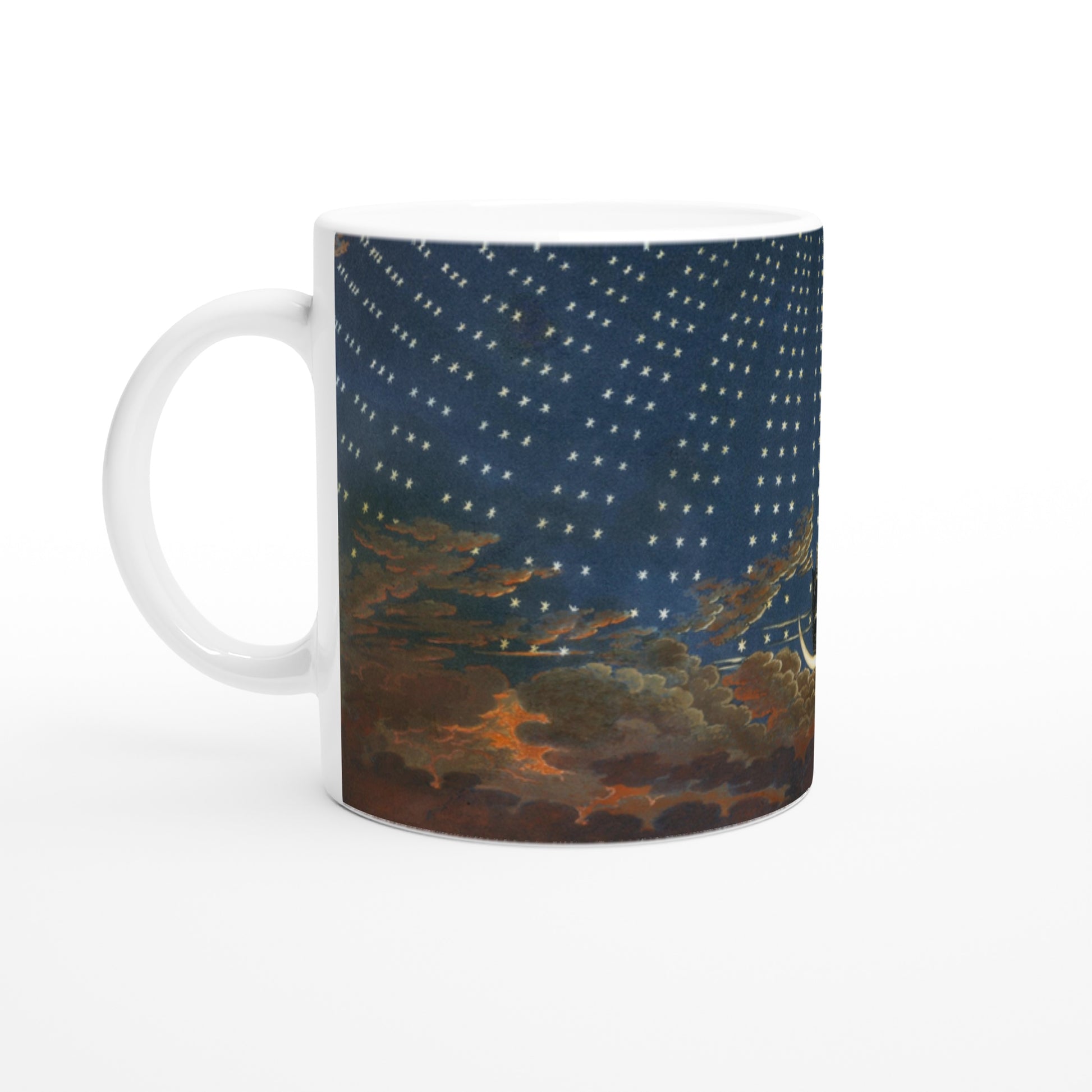 Karl Friedrich Schinkel   The Hall of Stars in the Palace of the Queen of the Night  Ceramic Mug the queen of the night on a starry sky