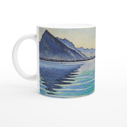Ferdinand Hodler “Lake Thun: Symmetric Reflection” ceramic mug, museum-quality Swiss landscape painting, 11oz (325ml)