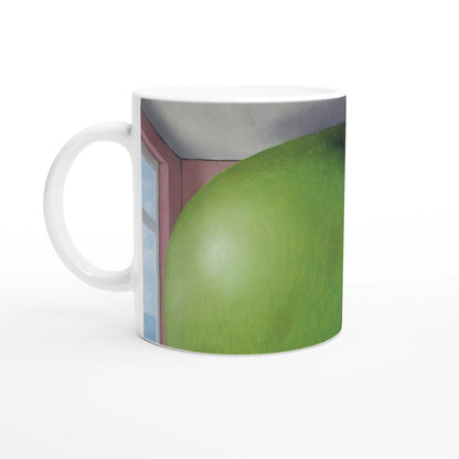 René Magritte  The Listening Room  Ceramic Mug oversized green apple