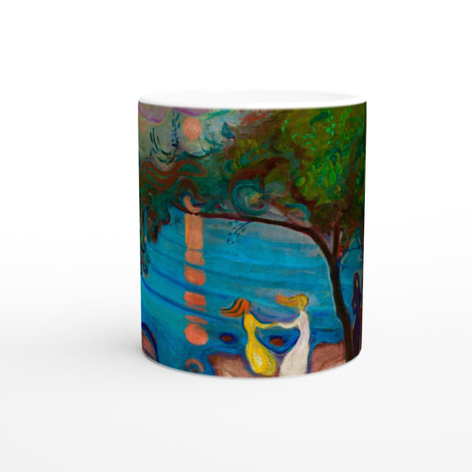 Edward Munch Art Mug Post impressionist ladies dancing on the shore