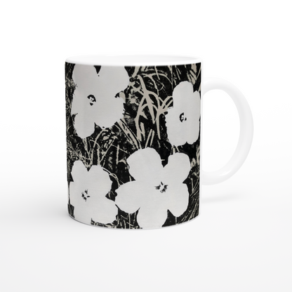 Flowers par Andy Warhold art contemporain noir et blanc tasse et mug en céramique