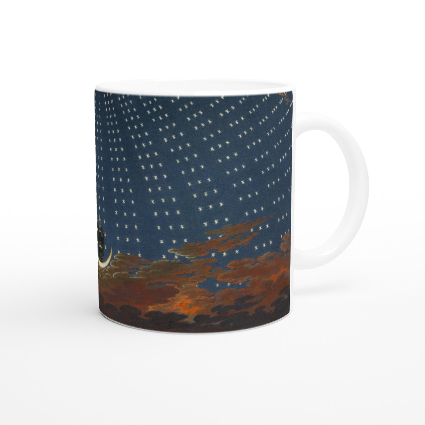 Karl Friedrich Schinkel   The Hall of Stars in the Palace of the Queen of the Night  Ceramic Mug the queen of the night on a starry sky